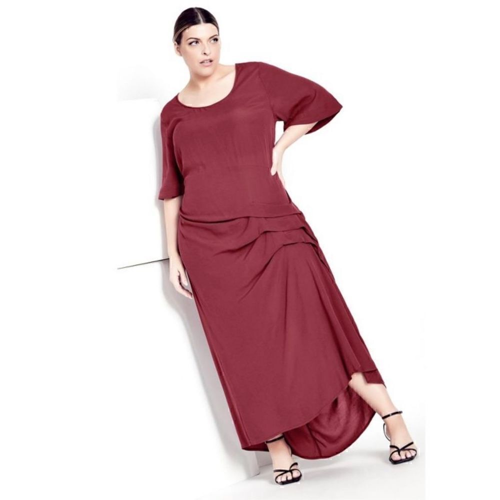 Isolde Roth Women’s Plus Size Pleat Layers Plus size Maxi Lagen Look Dress